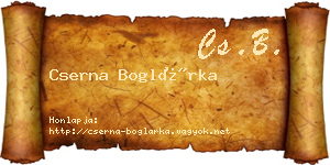 Cserna Boglárka névjegykártya